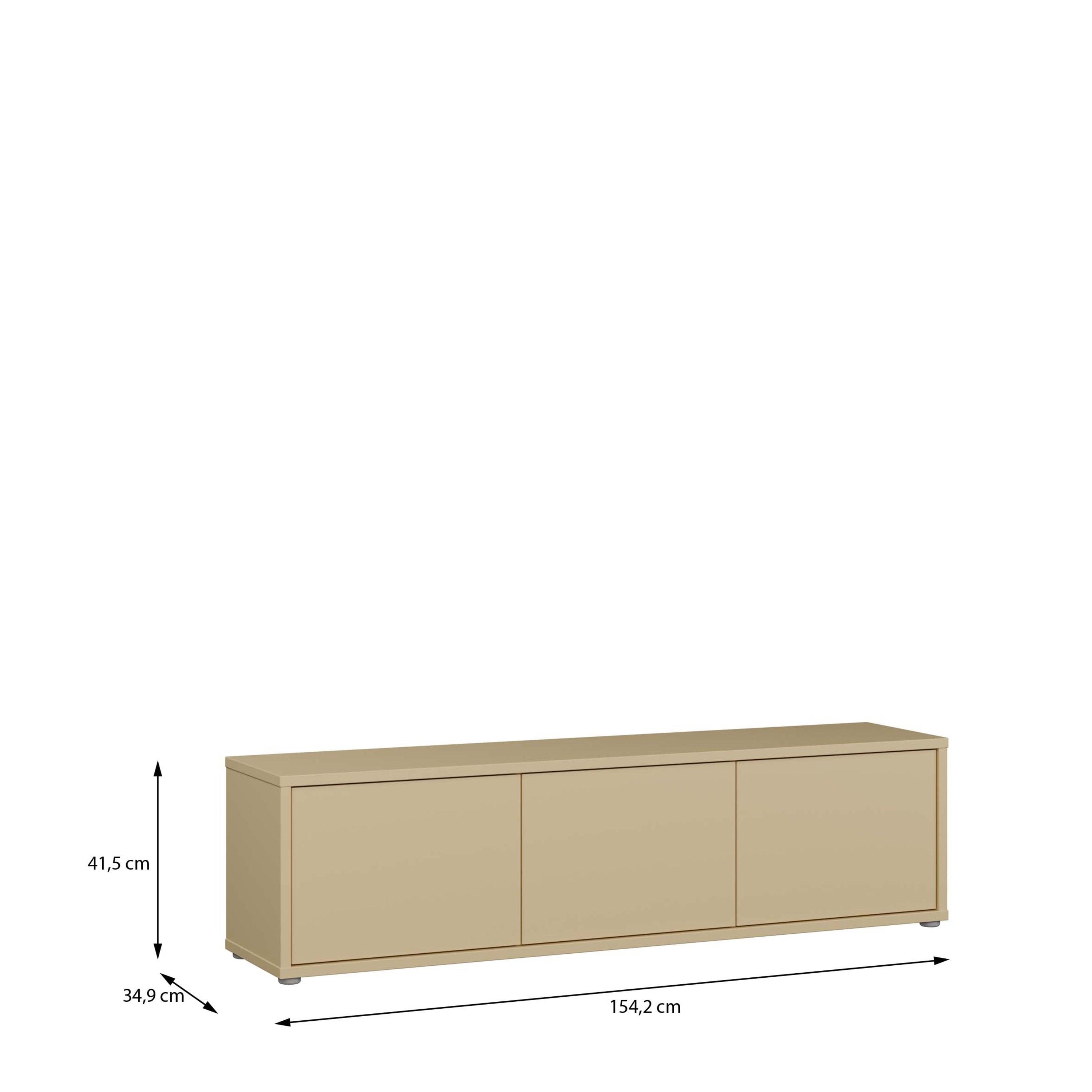 Alice Springs Wide TV Cabinet with 3 Doors Push-to-Open in Butter Yellow - image 7