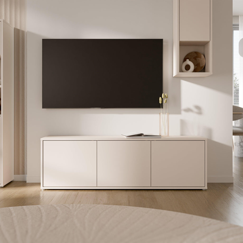 Alice Springs Large TV Cabinet with 3 Doors Push-to-Open in Sand - image 6
