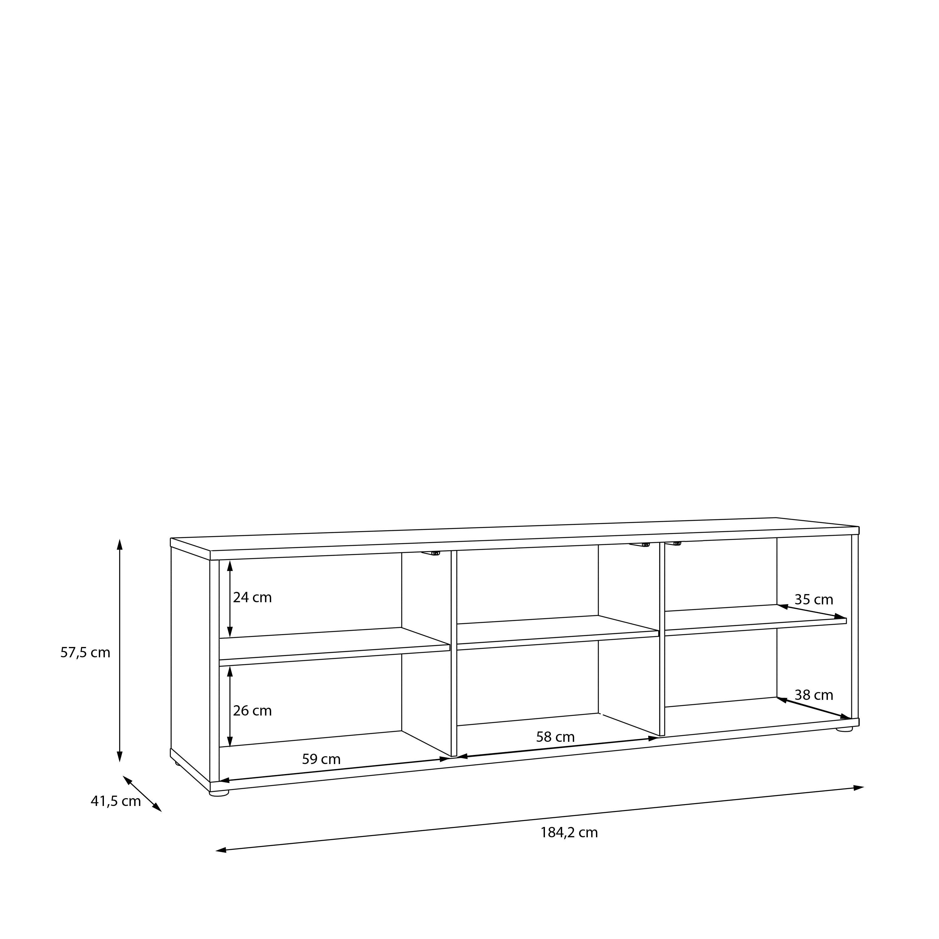 Alice Springs Large TV Cabinet with 3 Doors Push-to-Open in Sand - image 8