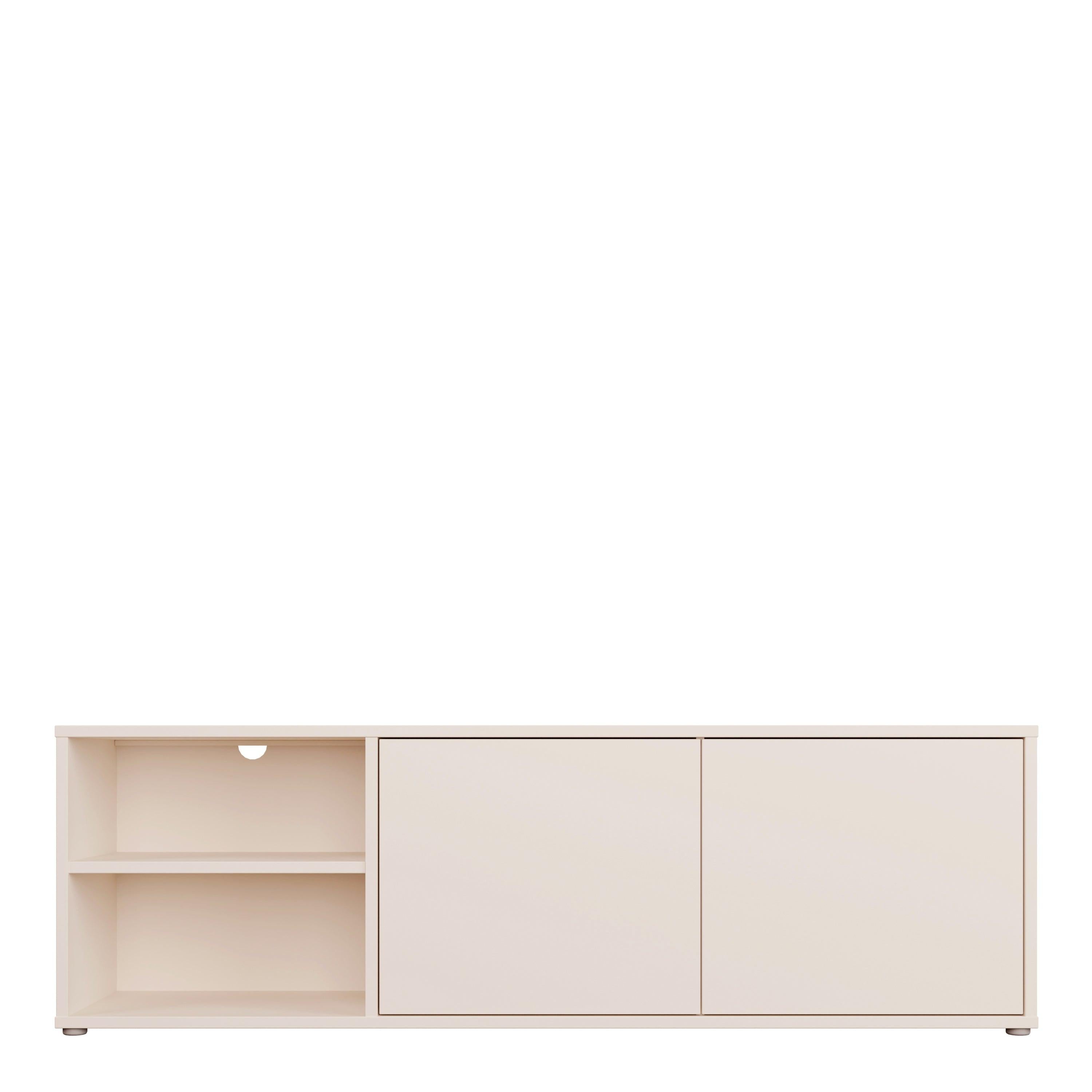 Alice Springs Wide TV Cabinet with 2 Doors Push-to-Open & 1 Open Shelf in Sand - image 2