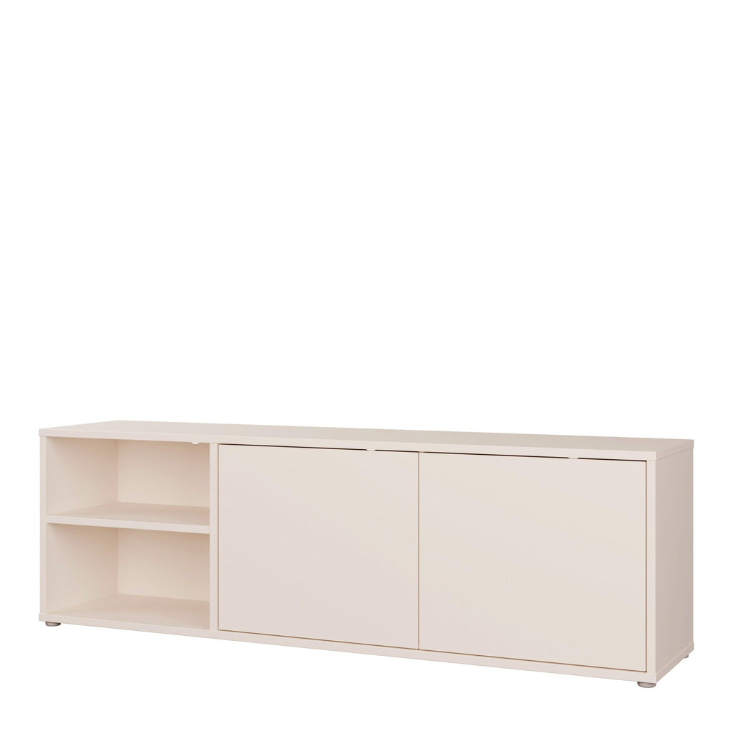 Alice Springs Wide TV Cabinet with 2 Doors Push-to-Open & 1 Open Shelf in Sand - image 3