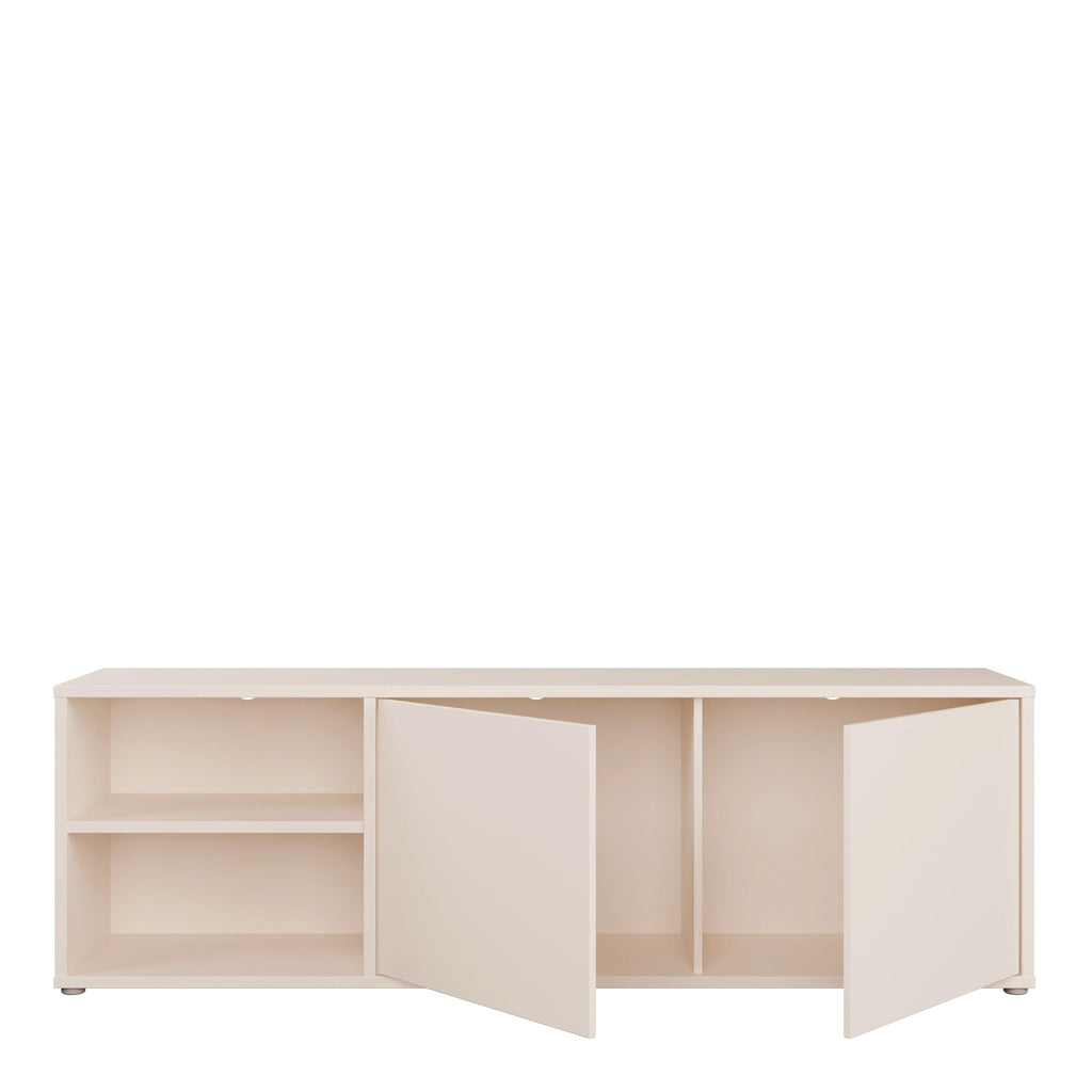 Alice Springs Wide TV Cabinet with 2 Doors Push-to-Open & 1 Open Shelf in Sand - image 5