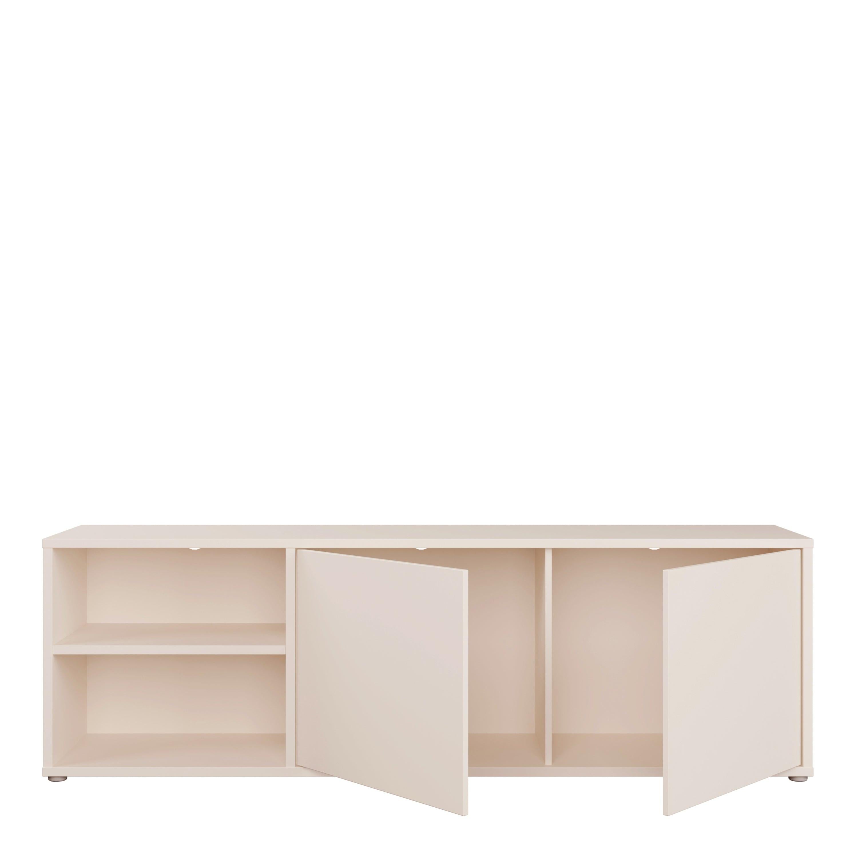 Alice Springs Wide TV Cabinet with 2 Doors Push-to-Open & 1 Open Shelf in Sand - image 5