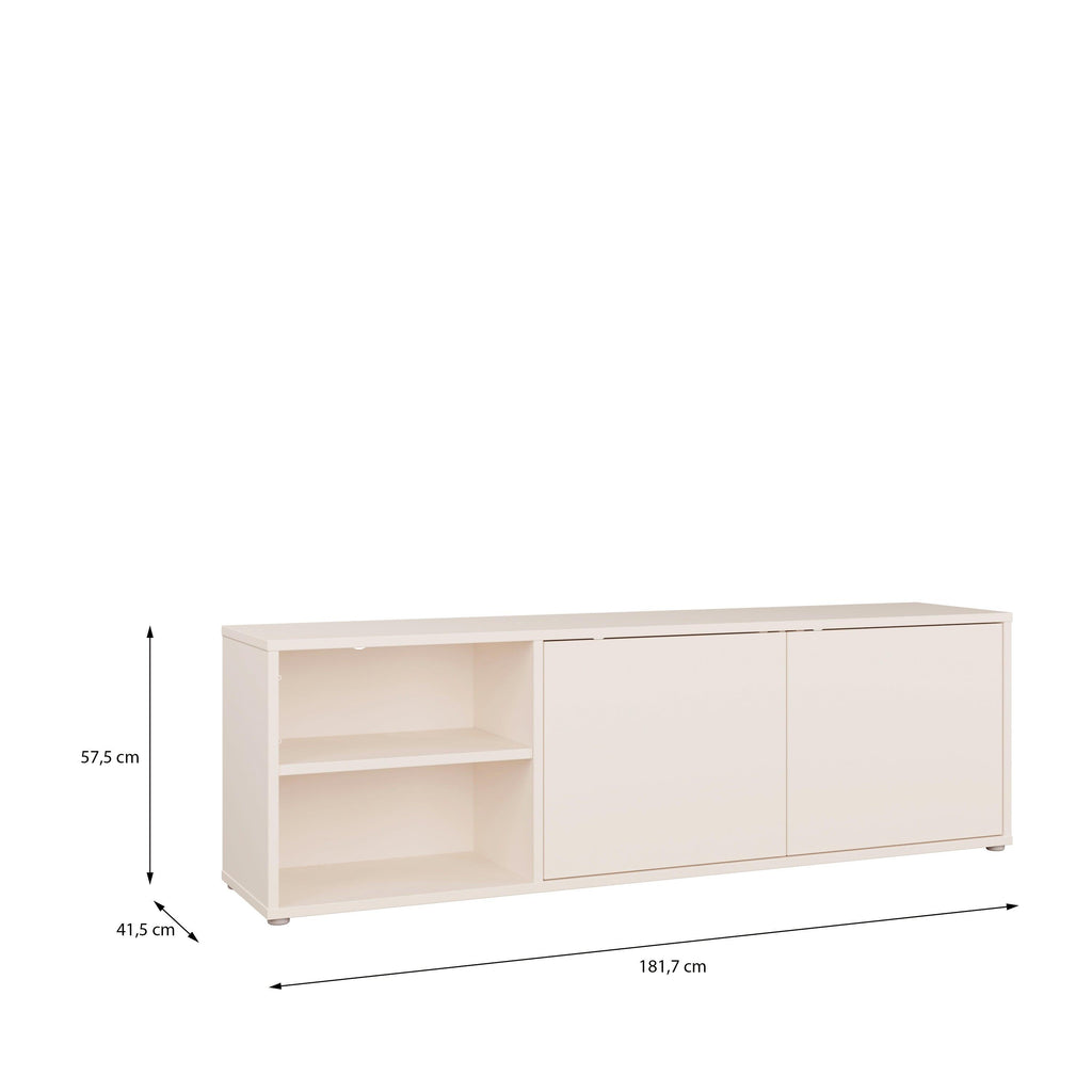 Alice Springs Wide TV Cabinet with 2 Doors Push-to-Open & 1 Open Shelf in Sand - image 7