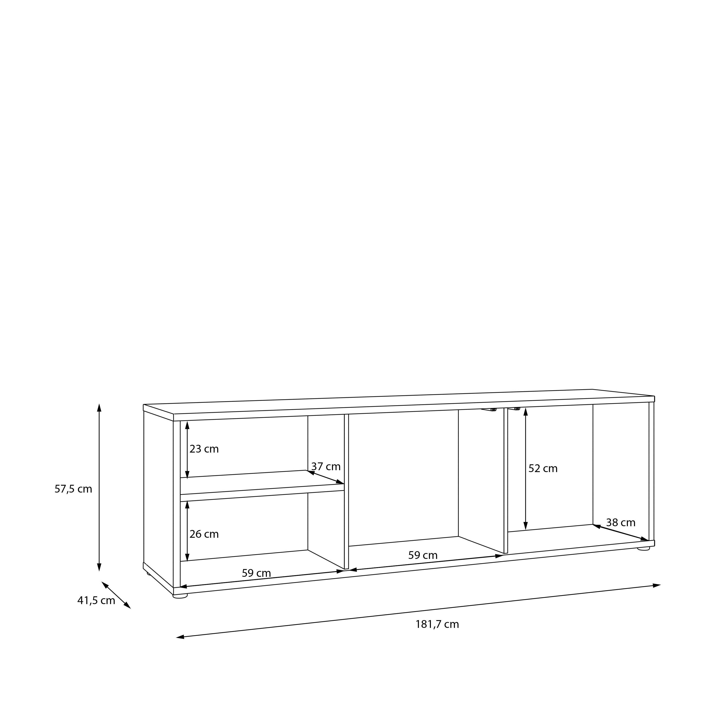 Alice Springs Wide TV Cabinet with 2 Doors Push-to-Open & 1 Open Shelf in Sand - image 8