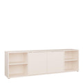 Alice Springs Wide TV Cabinet with 2 Doors Push-to-Open & 2 Open Shelves in Sand
