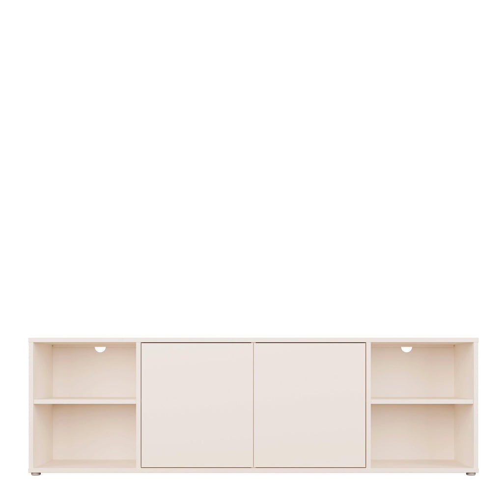 Alice Springs Wide TV Cabinet with 2 Doors Push-to-Open & 2 Open Shelves in Sand - image 2