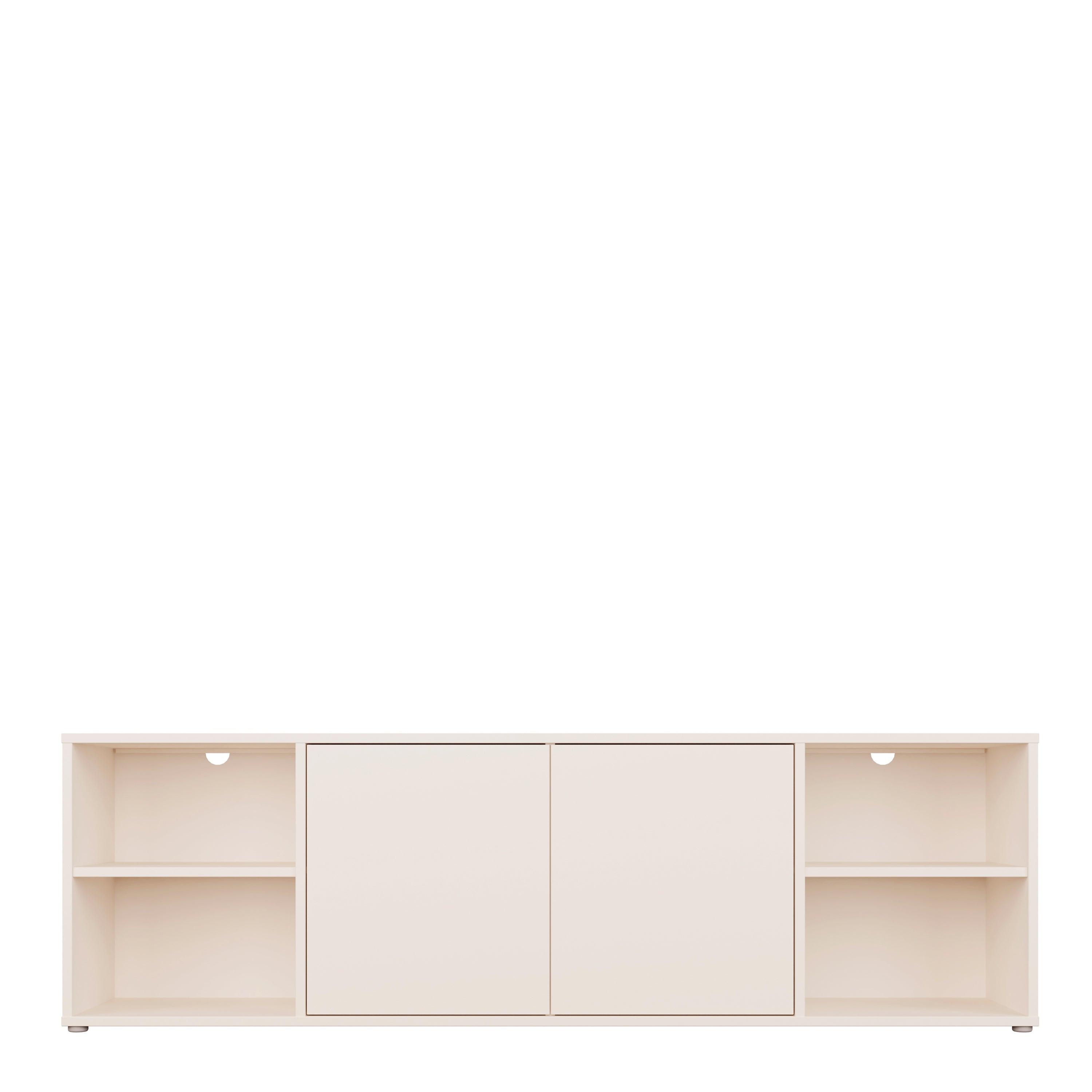 Alice Springs Wide TV Cabinet with 2 Doors Push-to-Open & 2 Open Shelves in Sand - image 2