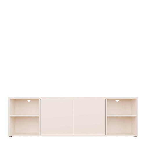 Alice Springs Wide TV Cabinet with 2 Doors Push-to-Open & 2 Open Shelves in Sand - image 2