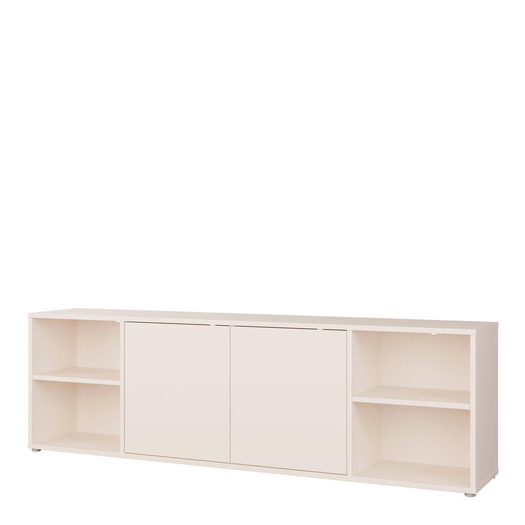 Alice Springs Wide TV Cabinet with 2 Doors Push-to-Open & 2 Open Shelves in Sand - image 3