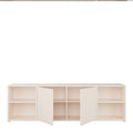 Alice Springs Wide TV Cabinet with 2 Doors Push-to-Open & 2 Open Shelves in Sand - image 5