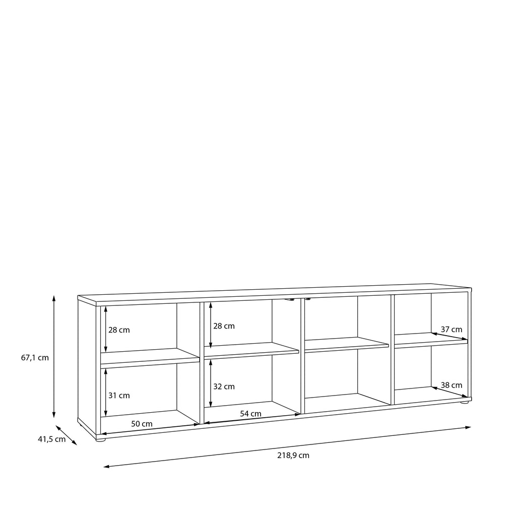 Alice Springs Wide TV Cabinet with 2 Doors Push-to-Open & 2 Open Shelves in Sand - image 9