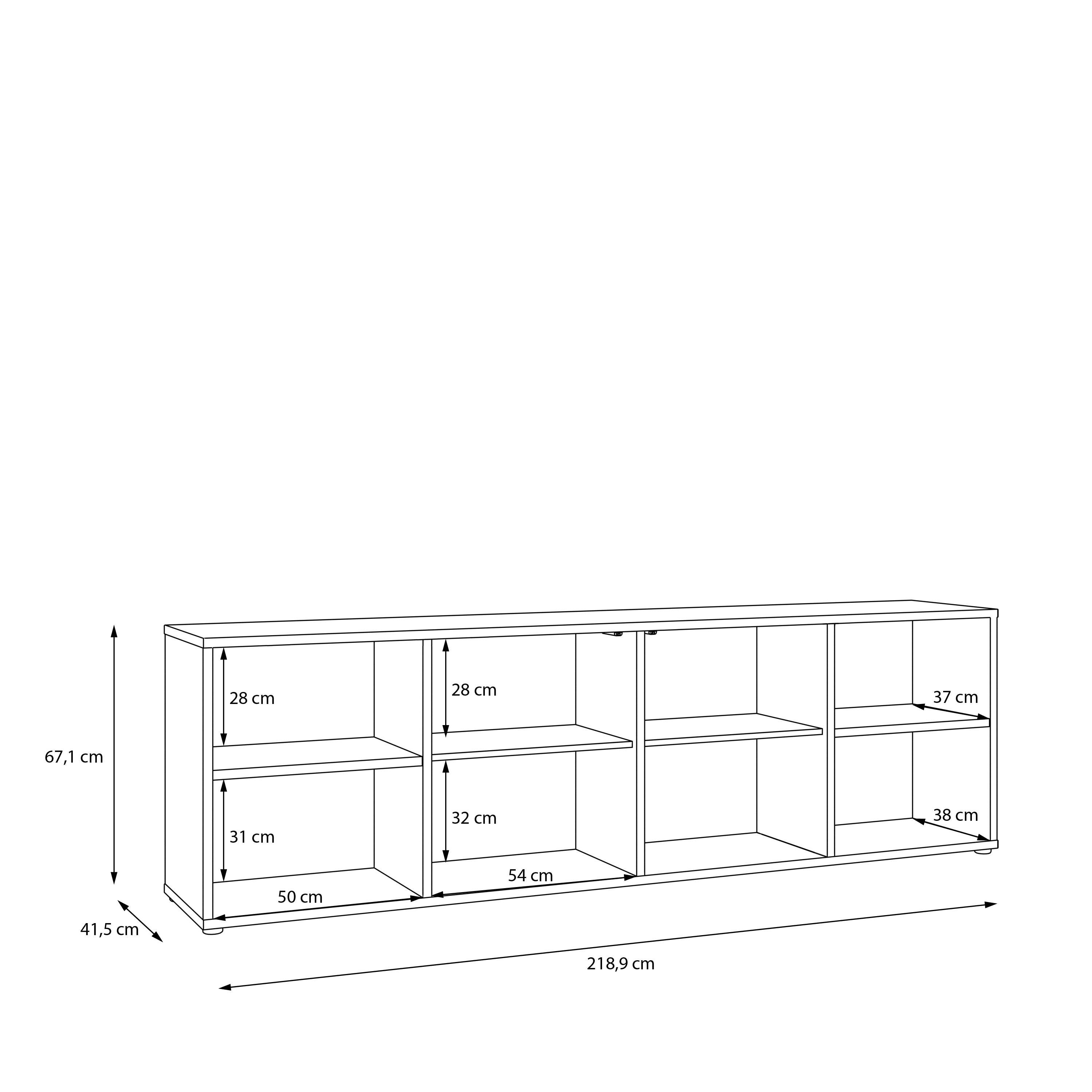 Alice Springs Wide TV Cabinet with 2 Doors Push-to-Open & 2 Open Shelves in Sand - image 9