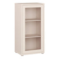Alice Springs Low Glass Fronted Cabinet with Push-to-Open Door in Sand
