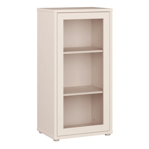 Alice Springs Low Glass Fronted Cabinet with Push-to-Open Door in Sand
