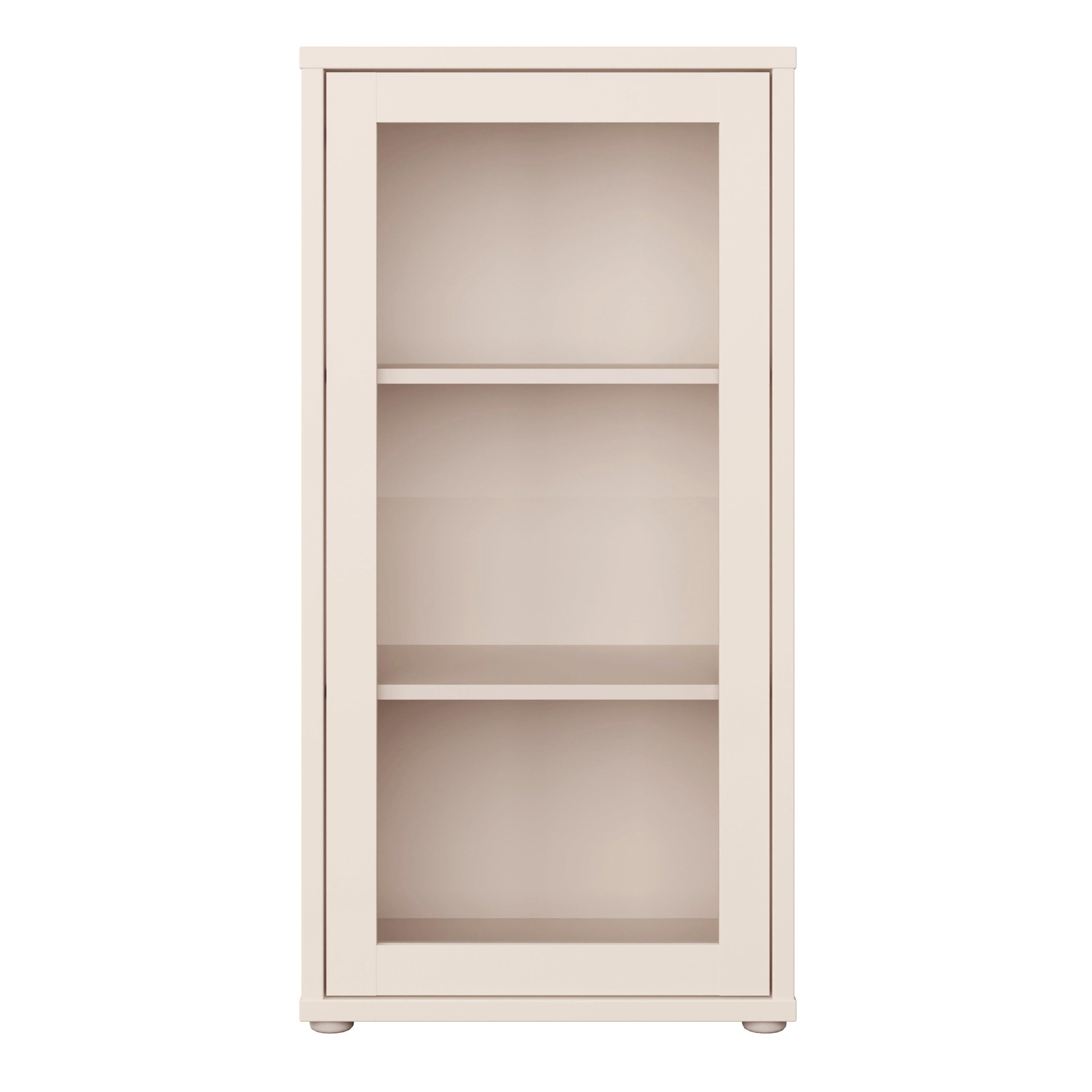 Alice Springs Low Glass Fronted Cabinet with Push-to-Open Door in Sand - image 2