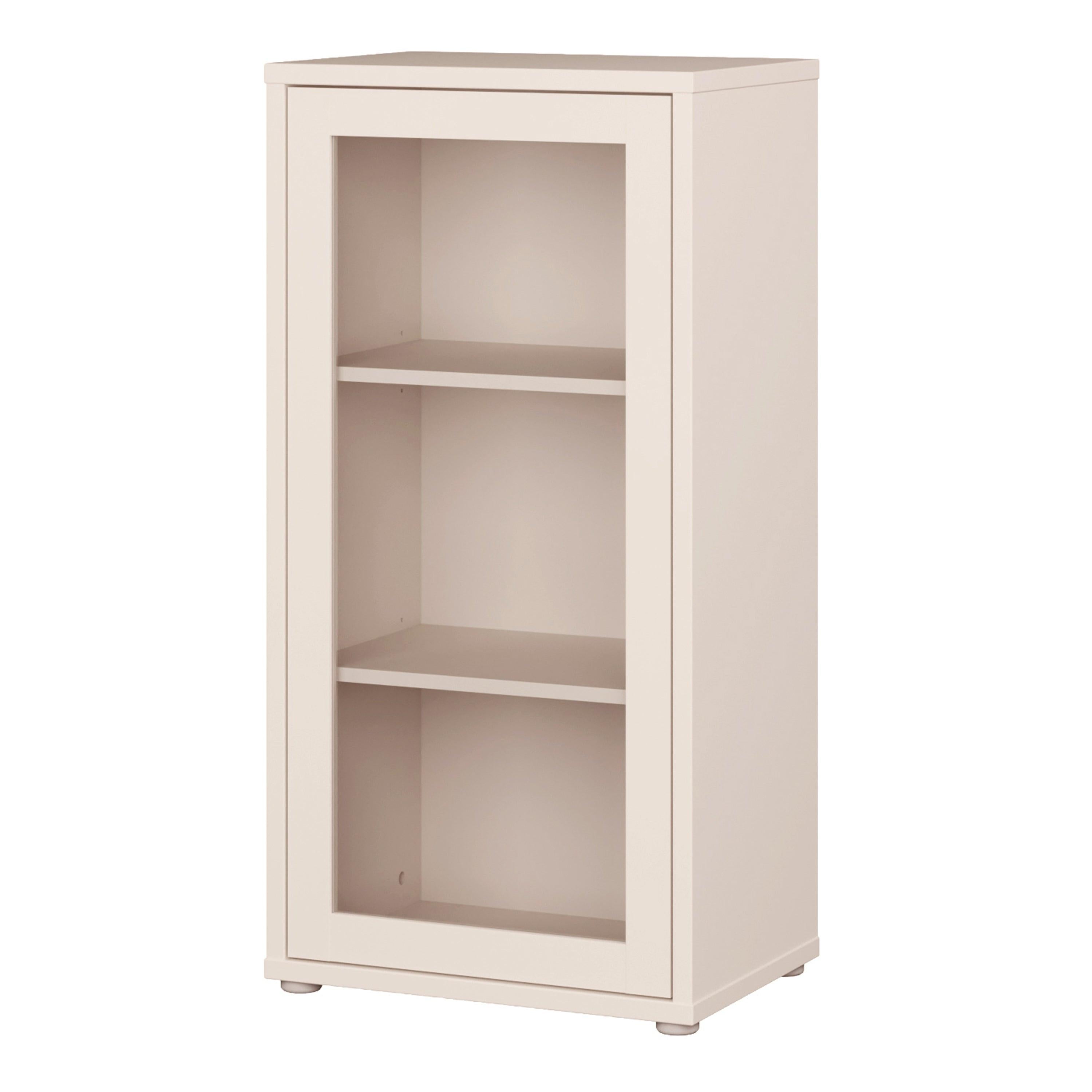 Alice Springs Low Glass Fronted Cabinet with Push-to-Open Door in Sand - image 3