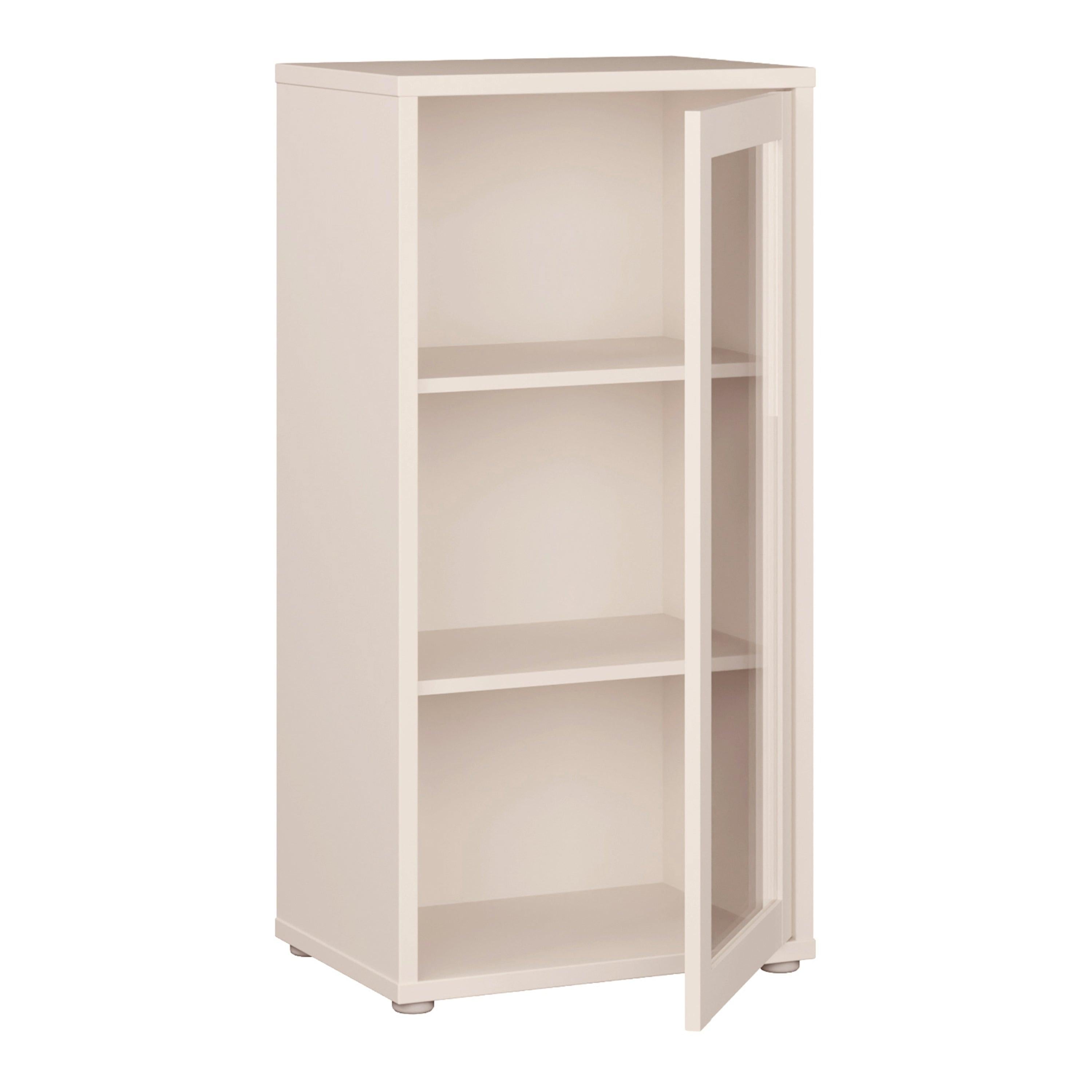 Alice Springs Low Glass Fronted Cabinet with Push-to-Open Door in Sand - image 4