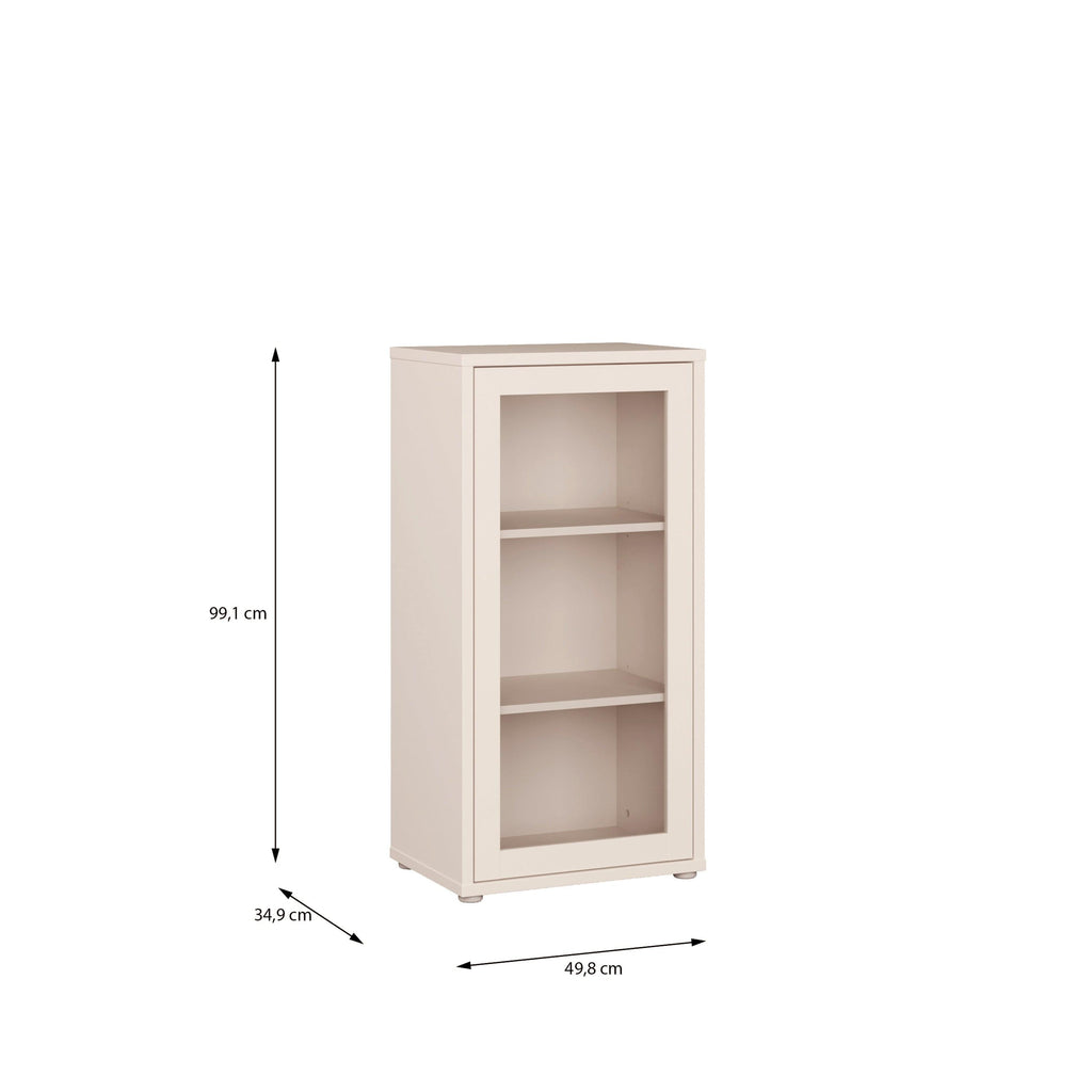 Alice Springs Low Glass Fronted Cabinet with Push-to-Open Door in Sand - image 7