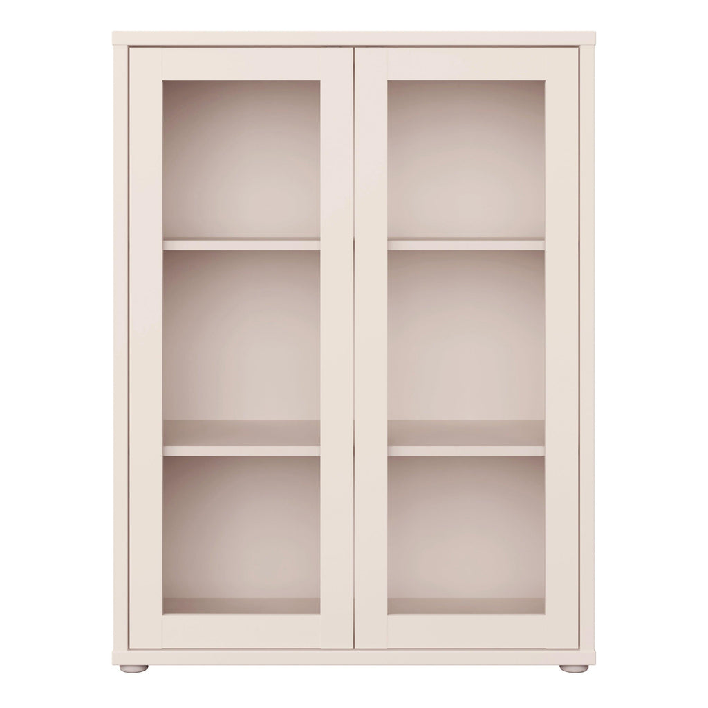 Alice Springs Low Glass Fronted Cabinet with 2 Push-to-Open Doors in Sand - image 2