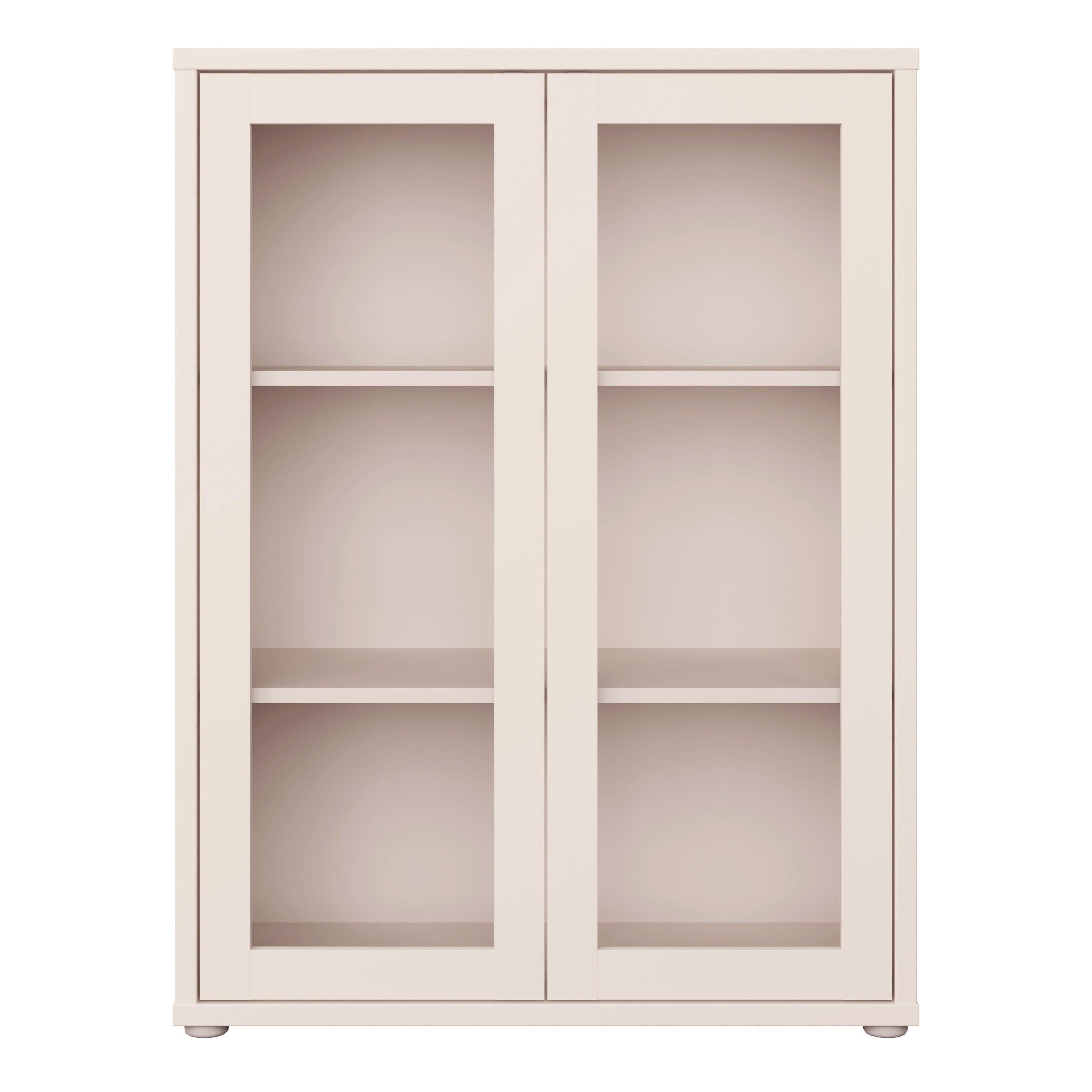 Alice Springs Low Glass Fronted Cabinet with 2 Push-to-Open Doors in Sand - image 2