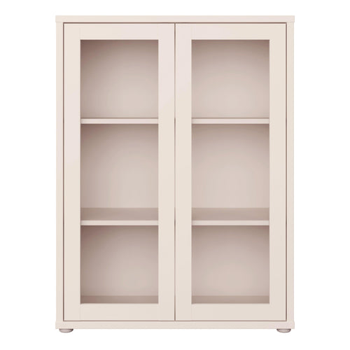 Alice Springs Low Glass Fronted Cabinet with 2 Push-to-Open Doors in Sand - image 2