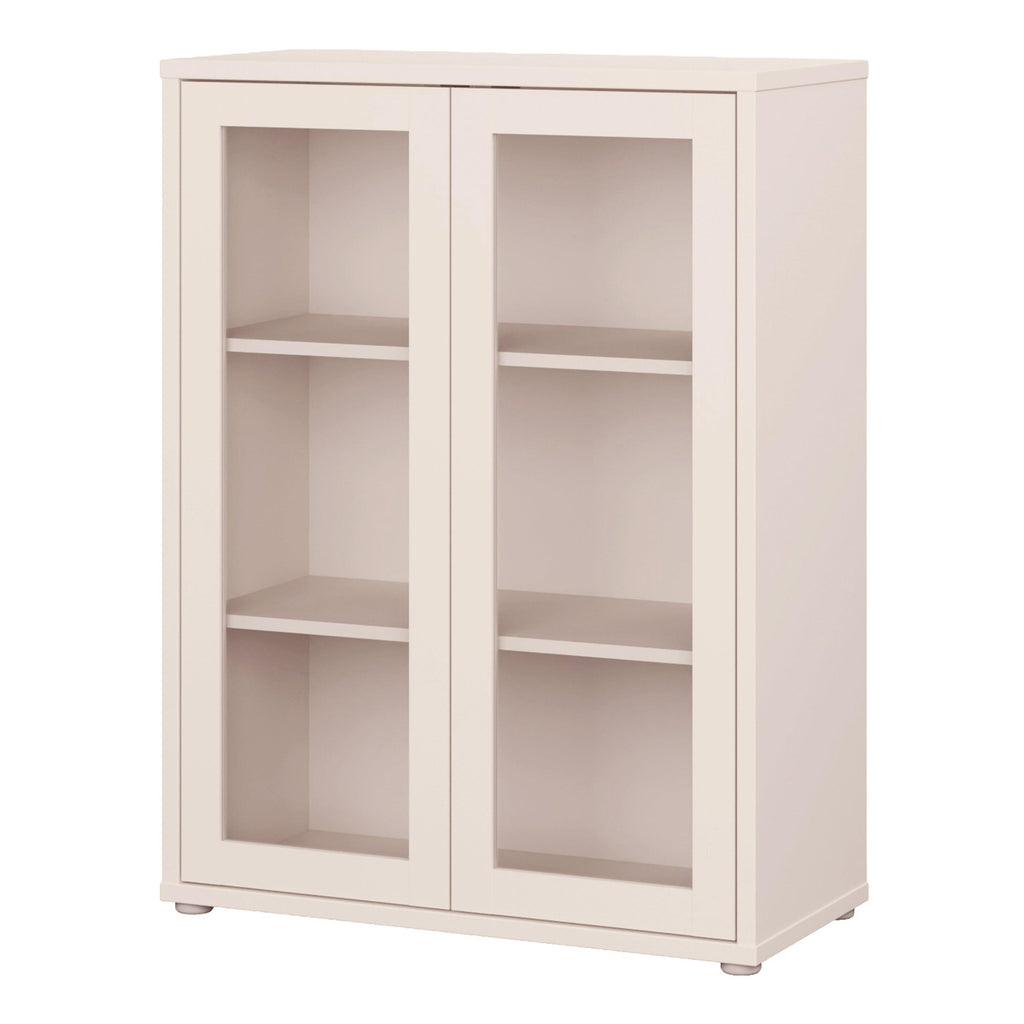 Alice Springs Low Glass Fronted Cabinet with 2 Push-to-Open Doors in Sand - image 3
