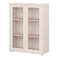 Alice Springs Low Glass Fronted Cabinet with 2 Push-to-Open Doors in Sand - image 3