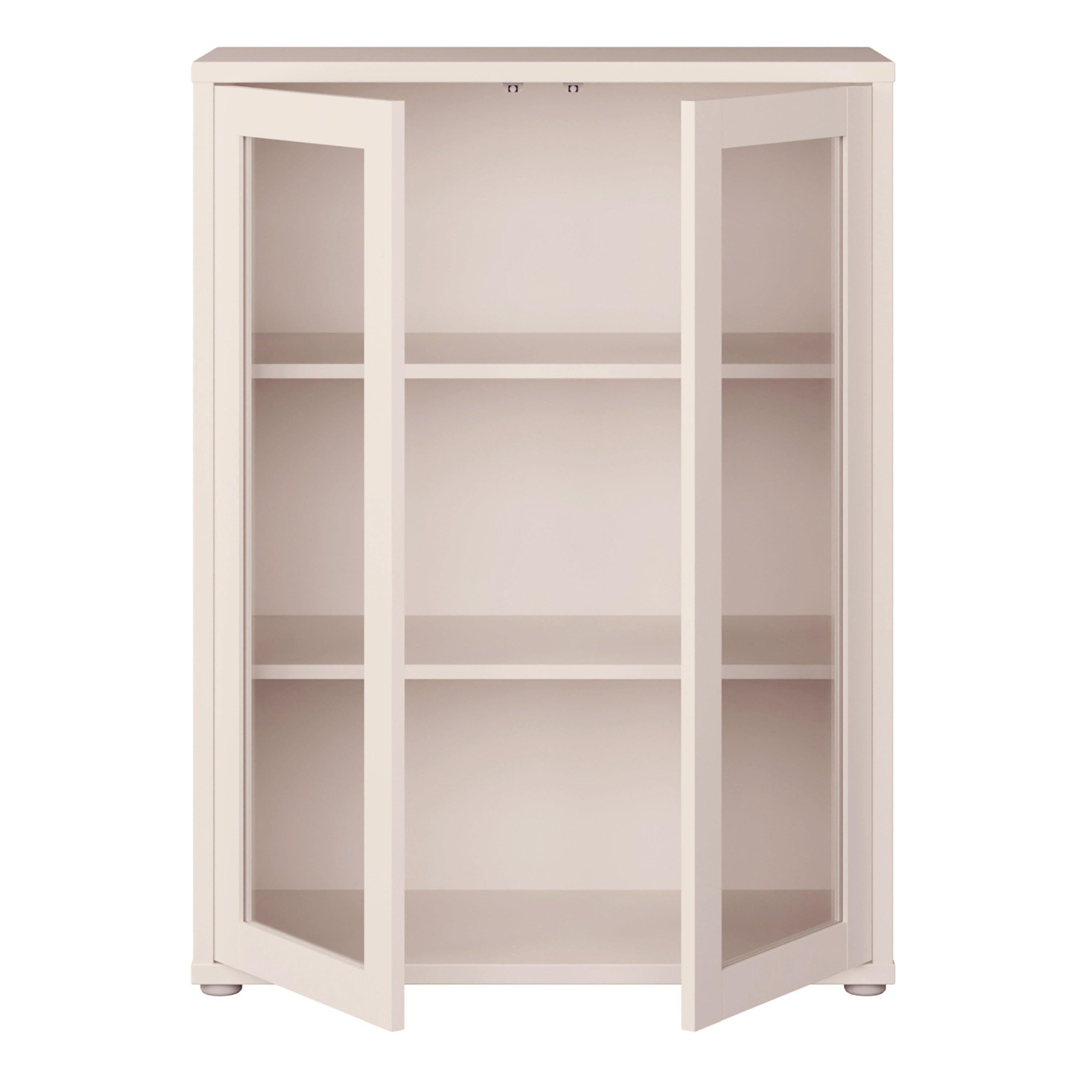 Alice Springs Low Glass Fronted Cabinet with 2 Push-to-Open Doors in Sand - image 5