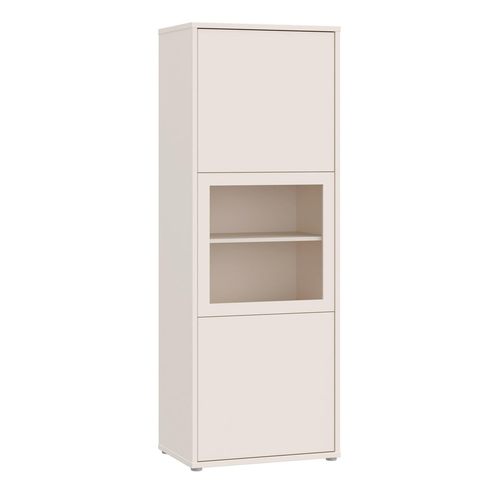 Alice Springs Narrow Display Cabinet with 3 Push-to-Open Doors in Sand