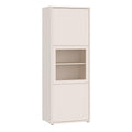 Alice Springs Narrow Display Cabinet with 3 Push-to-Open Doors in Sand