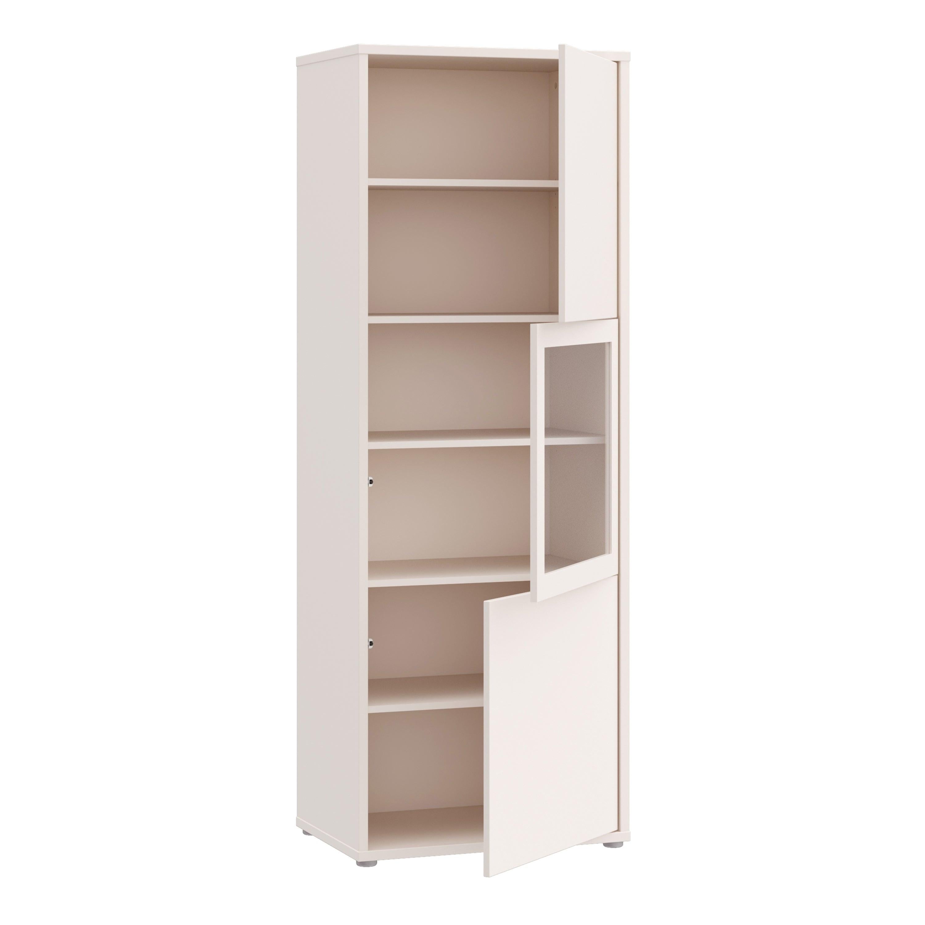 Alice Springs Narrow Display Cabinet with 3 Push-to-Open Doors in Sand - image 4
