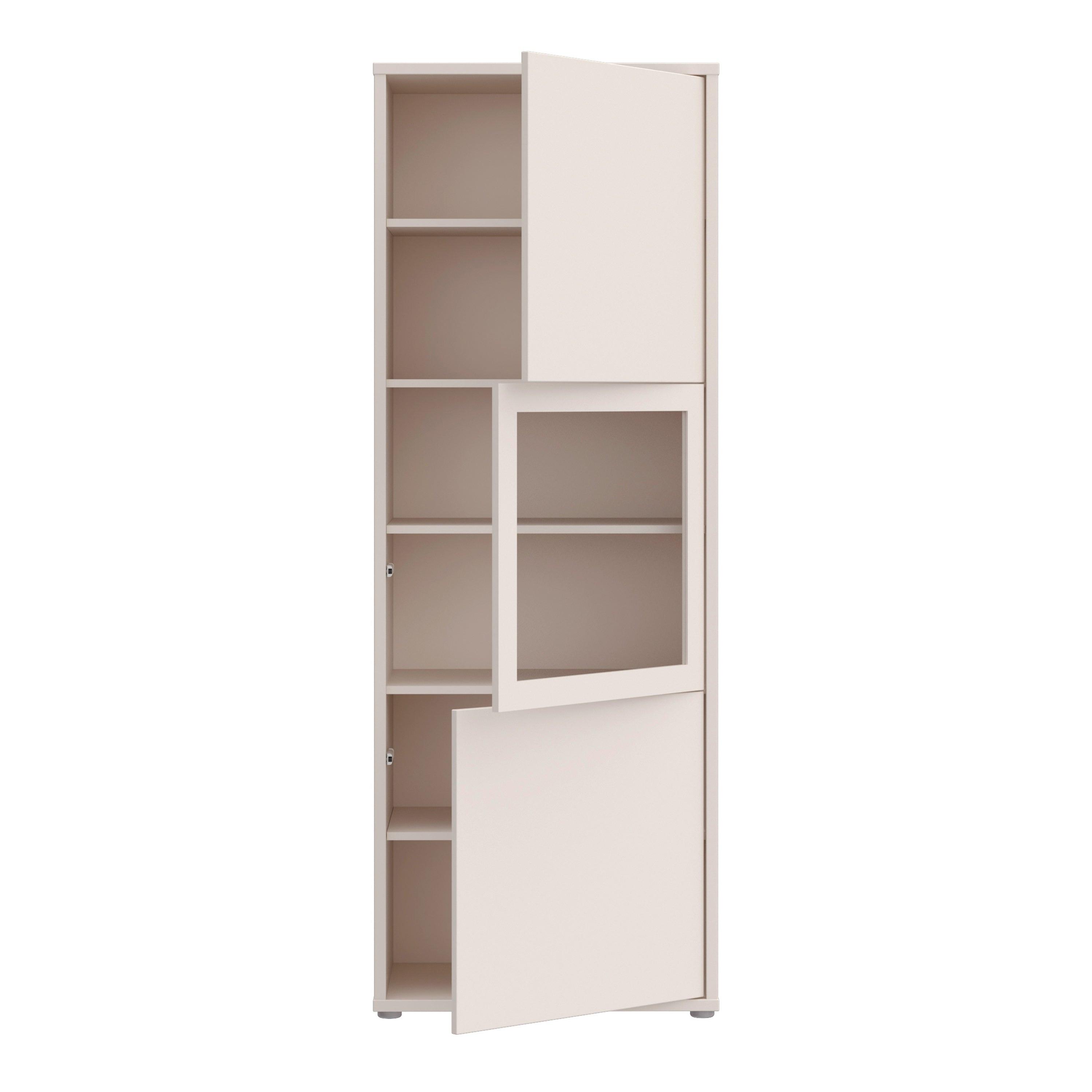 Alice Springs Narrow Display Cabinet with 3 Push-to-Open Doors in Sand - image 5