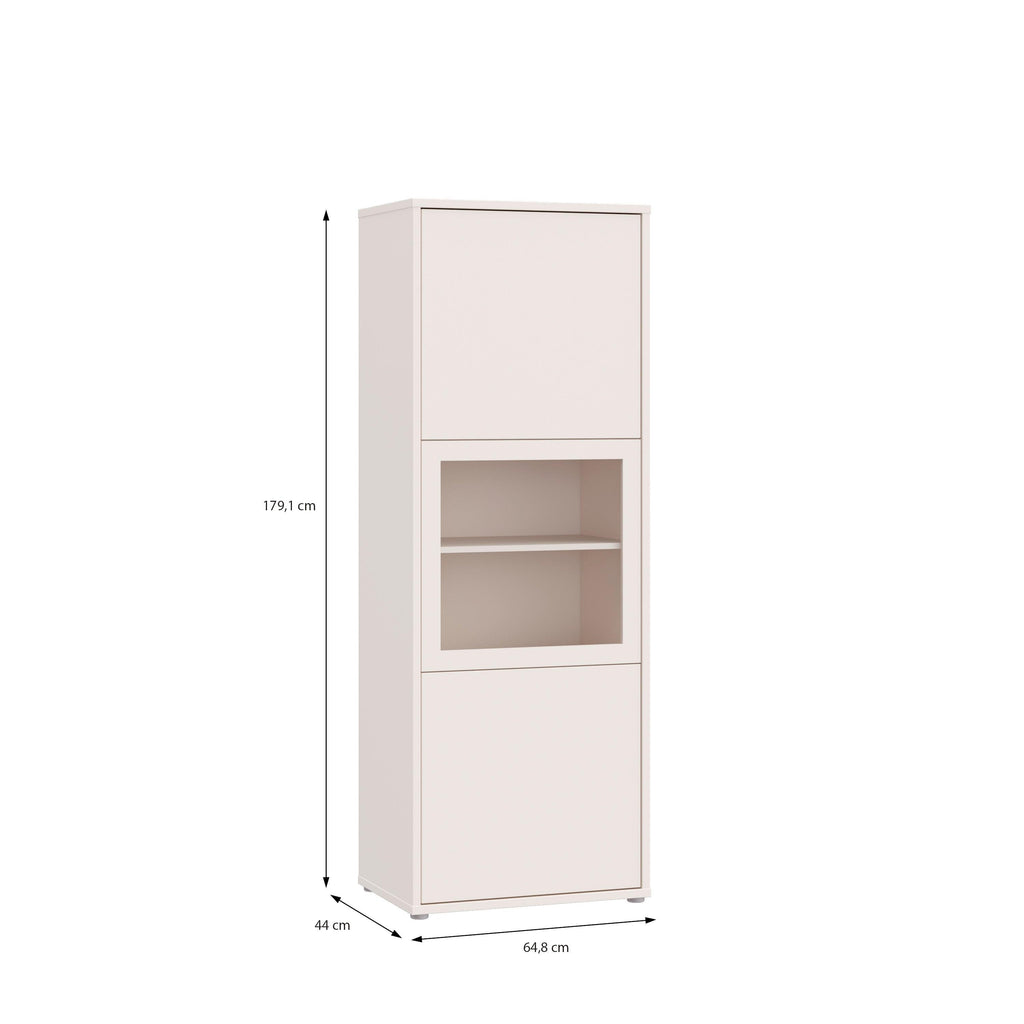 Alice Springs Narrow Display Cabinet with 3 Push-to-Open Doors in Sand - image 8