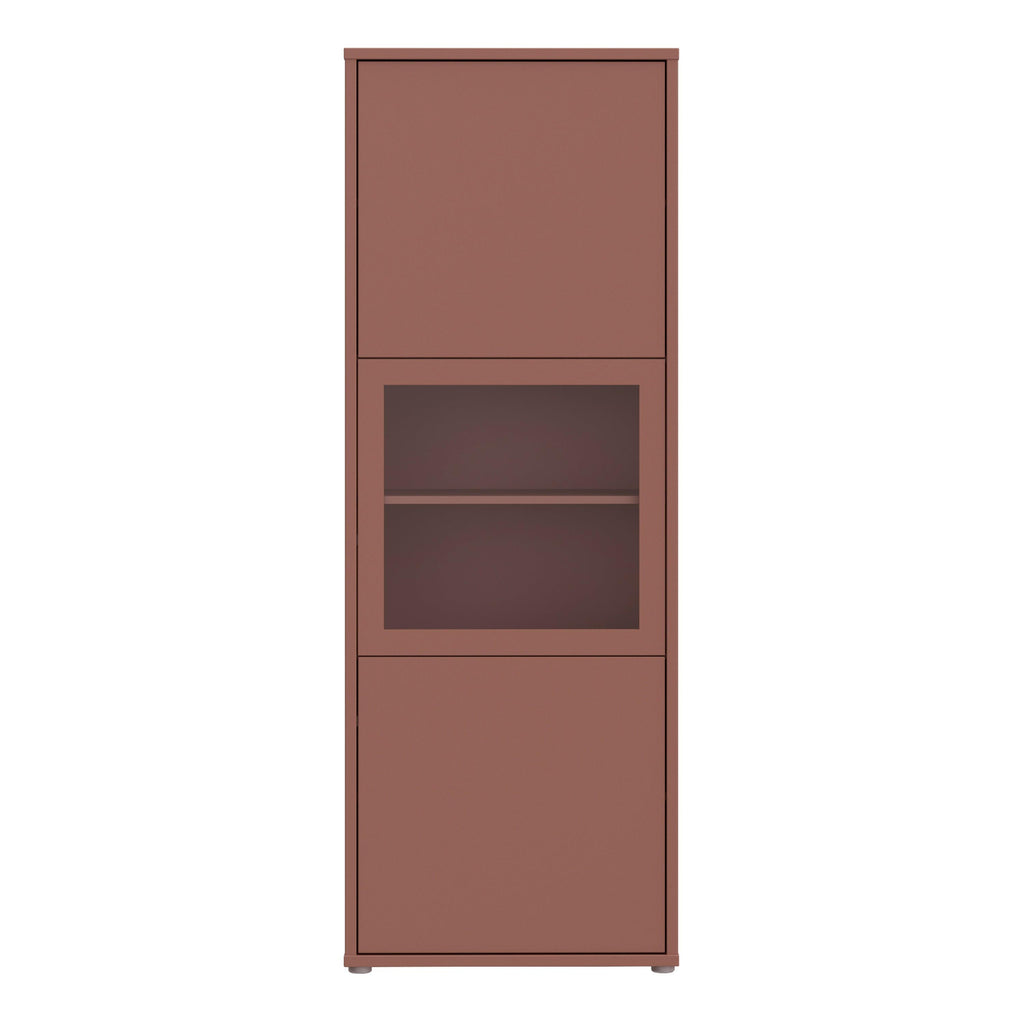Alice Springs Narrow Display Cabinet with 3 Push-to-Open Doors in Terracotta - image 2