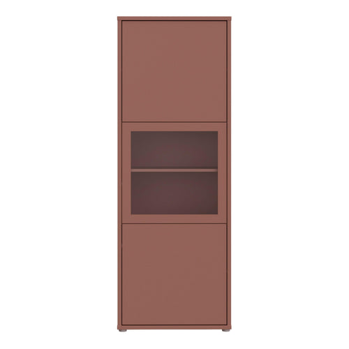 Alice Springs Narrow Display Cabinet with 3 Push-to-Open Doors in Terracotta - image 2