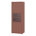 Alice Springs Narrow Display Cabinet with 3 Push-to-Open Doors in Terracotta - image 3