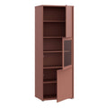 Alice Springs Narrow Display Cabinet with 3 Push-to-Open Doors in Terracotta - image 4