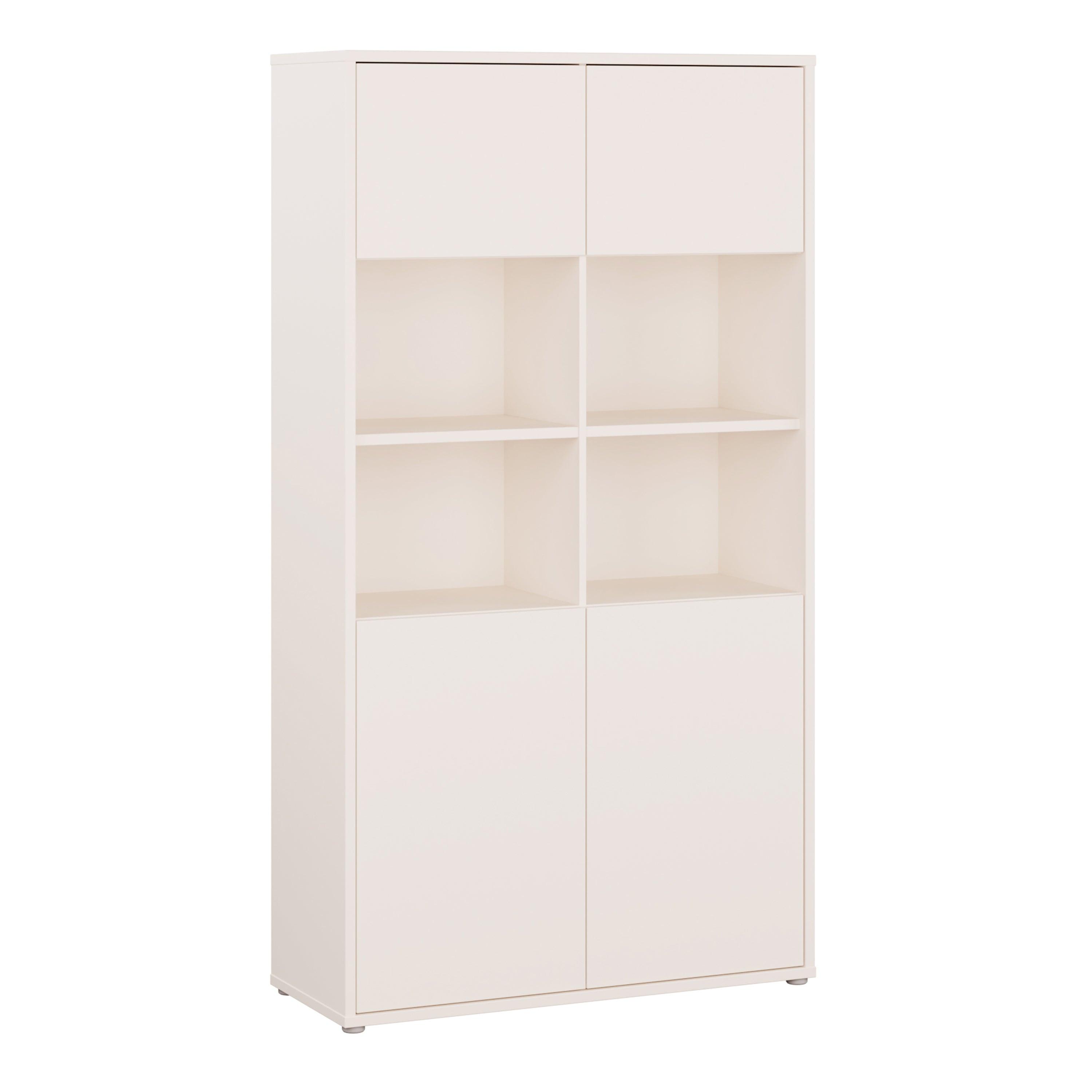 Alice Springs Wide Storage Cabinet 4 Doors Push-to-Open & 2 Central Shelves Sand