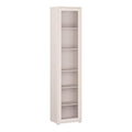 Alice Springs Slim Tall Display Cabinet with 1 Glass Door Push-to-Open & 5 Shelves in Sand