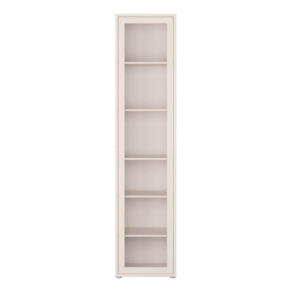 Alice Springs Slim Tall Display Cabinet with 1 Glass Door Push-to-Open & 5 Shelves in Sand - image 2