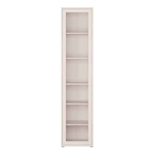 Alice Springs Slim Tall Display Cabinet with 1 Glass Door Push-to-Open & 5 Shelves in Sand - image 2