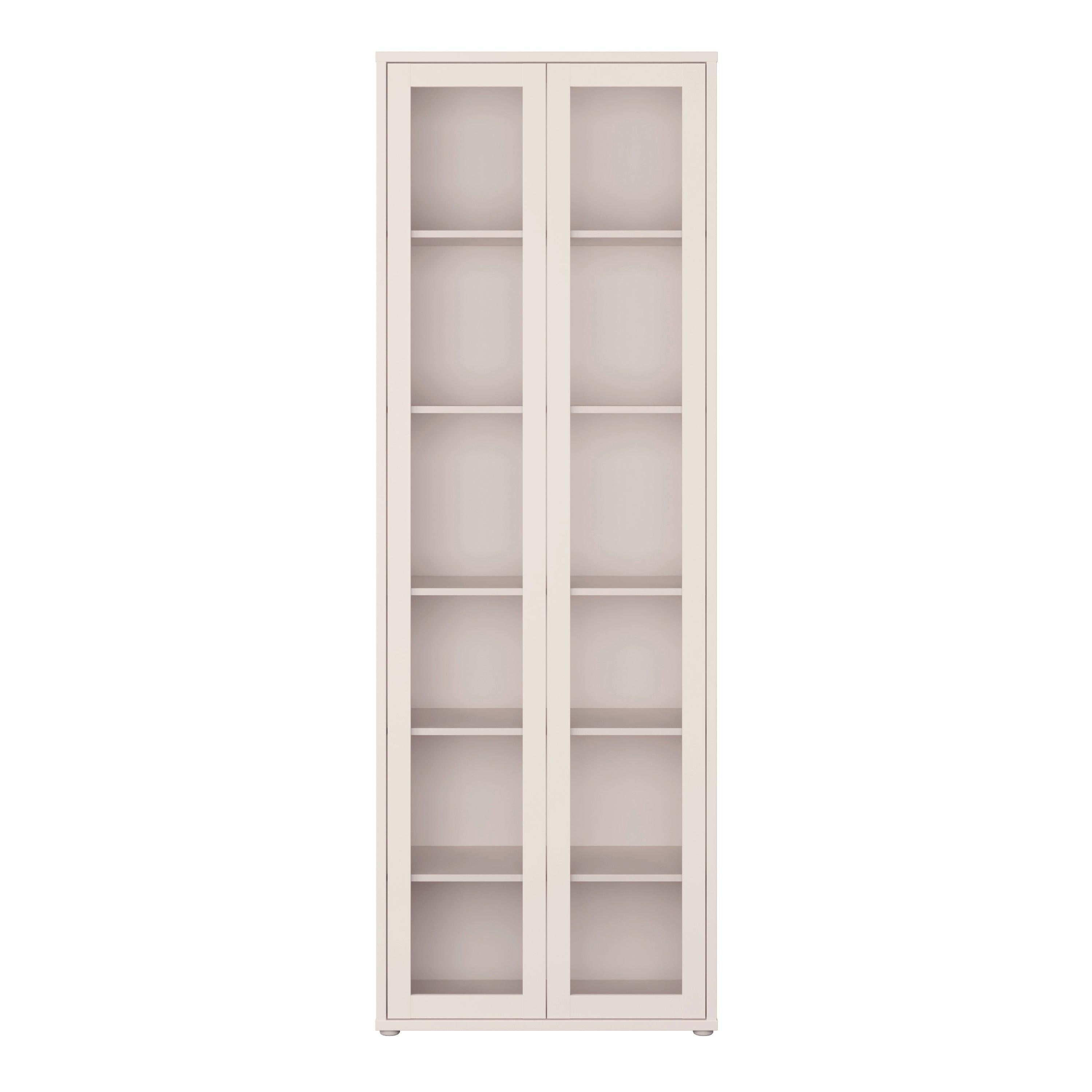 Alice Springs Slim Tall Display Cabinet with 2 Glass Doors Push-to-Open & 5 Shelves in Sand - image 2