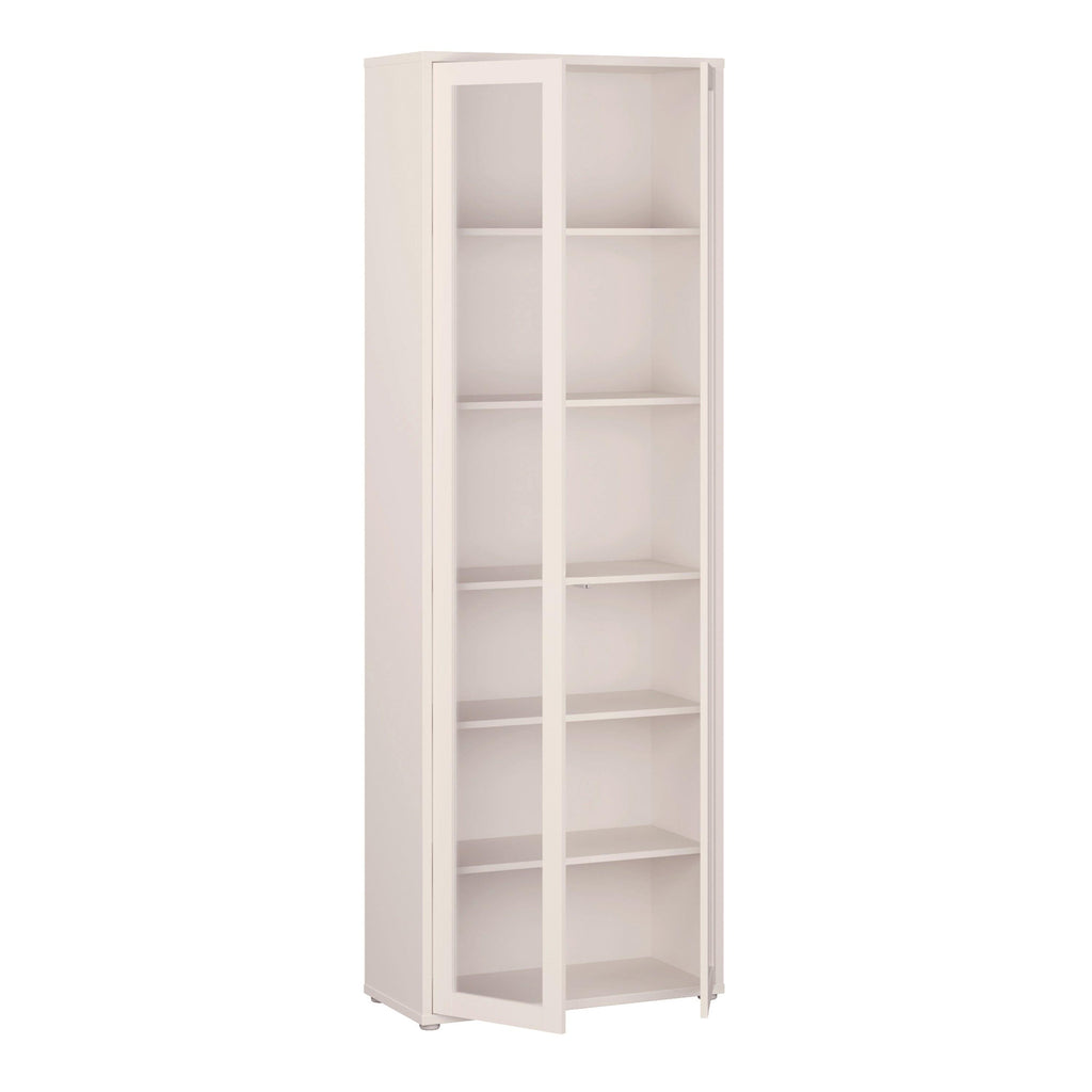 Alice Springs Slim Tall Display Cabinet with 2 Glass Doors Push-to-Open & 5 Shelves in Sand - image 4