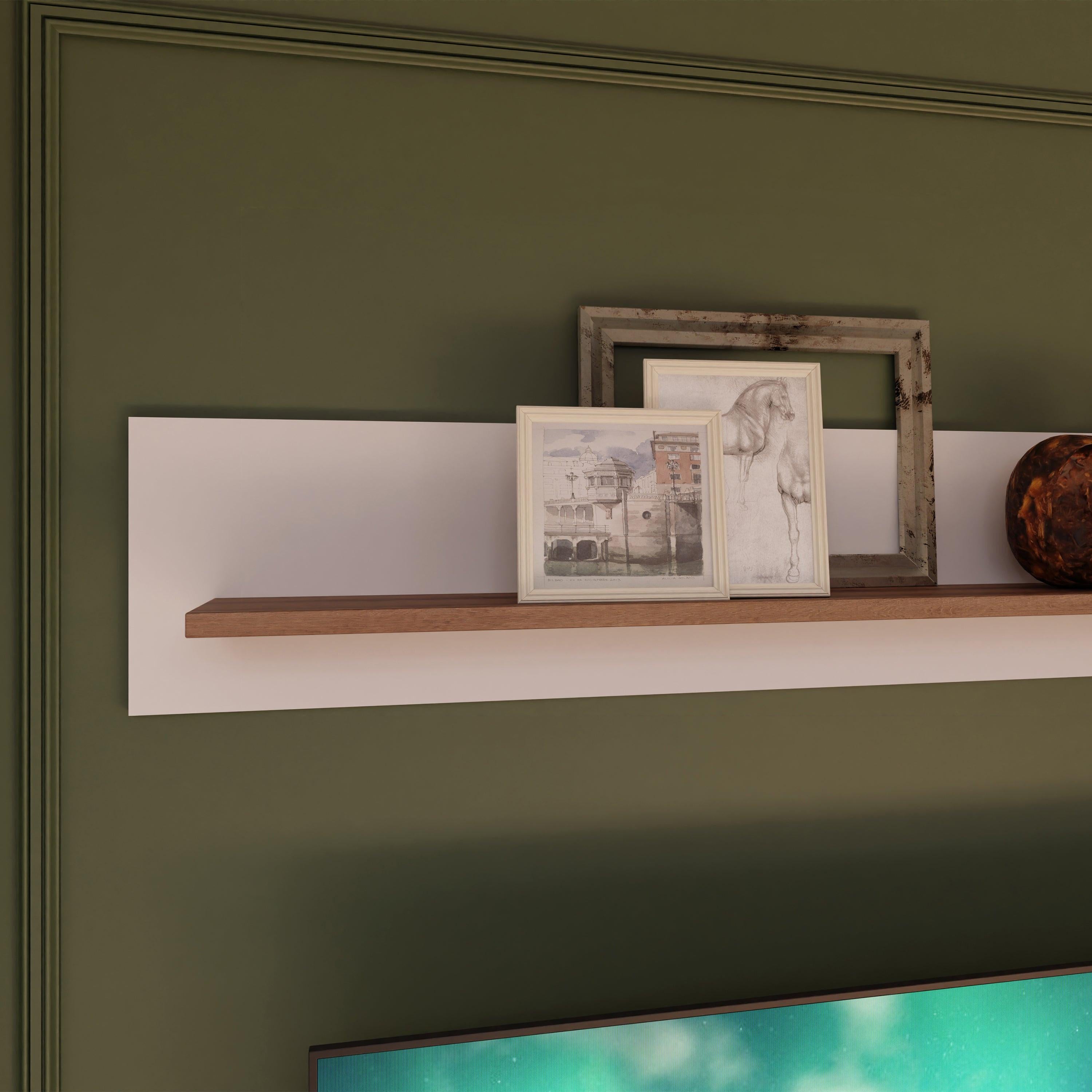 Wensley Wall Shelf in Light Grey and Oak - image 5