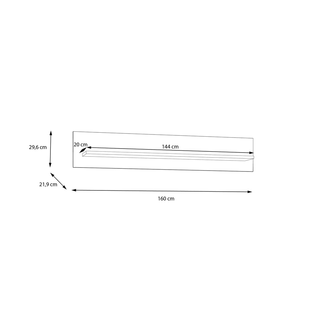 Wensley Wall Shelf in Light Grey and Oak - image 7