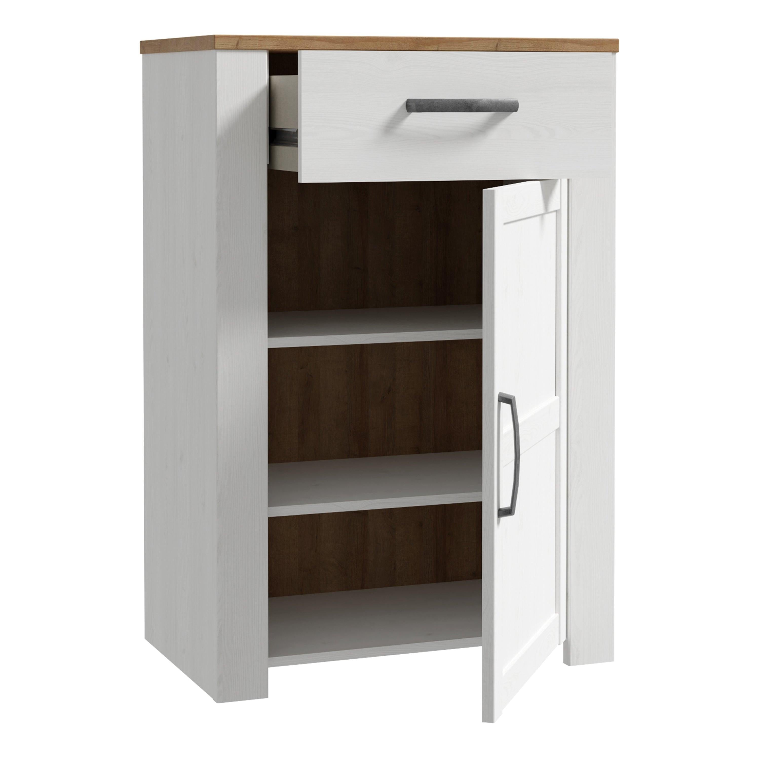 Bohol 1 Door 1 Drawer Shoe Cabinet in Riviera Oak/White - image 3