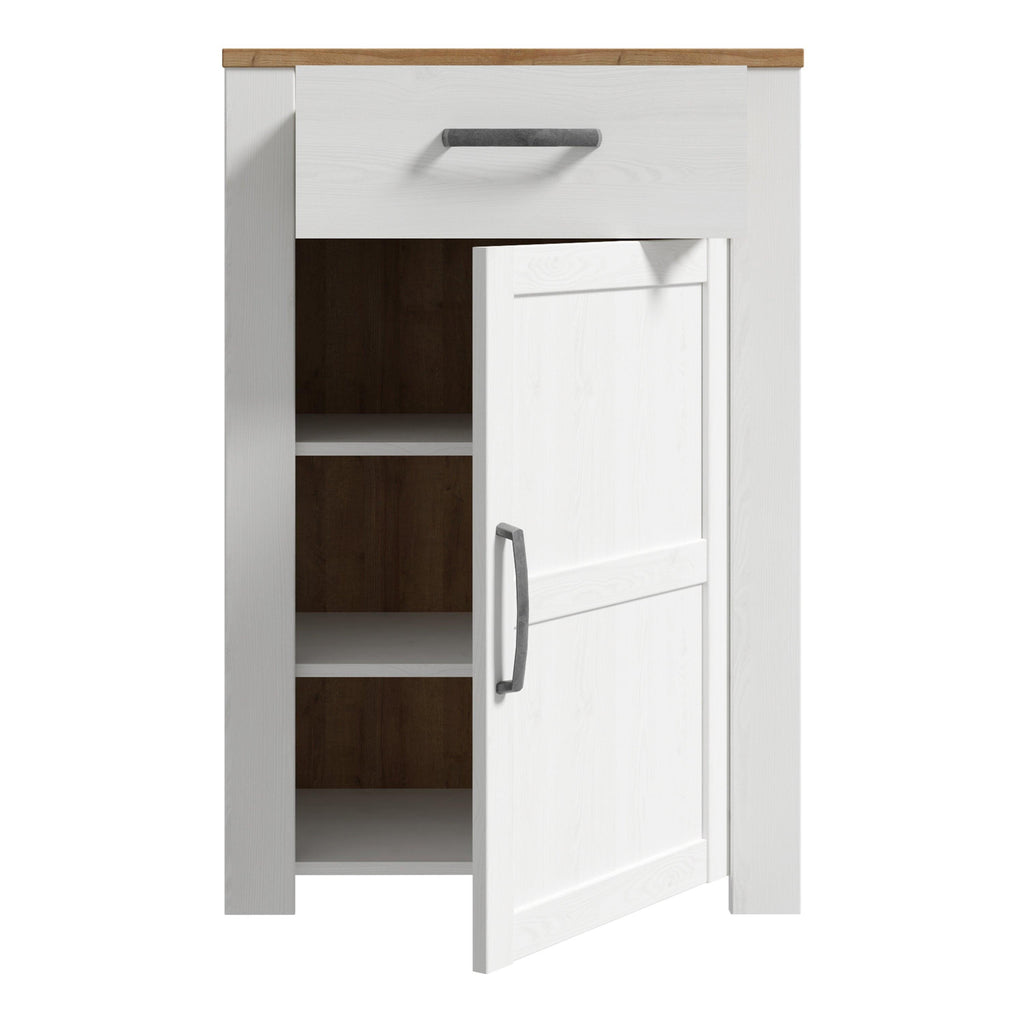 Bohol 1 Door 1 Drawer Shoe Cabinet in Riviera Oak/White - image 4