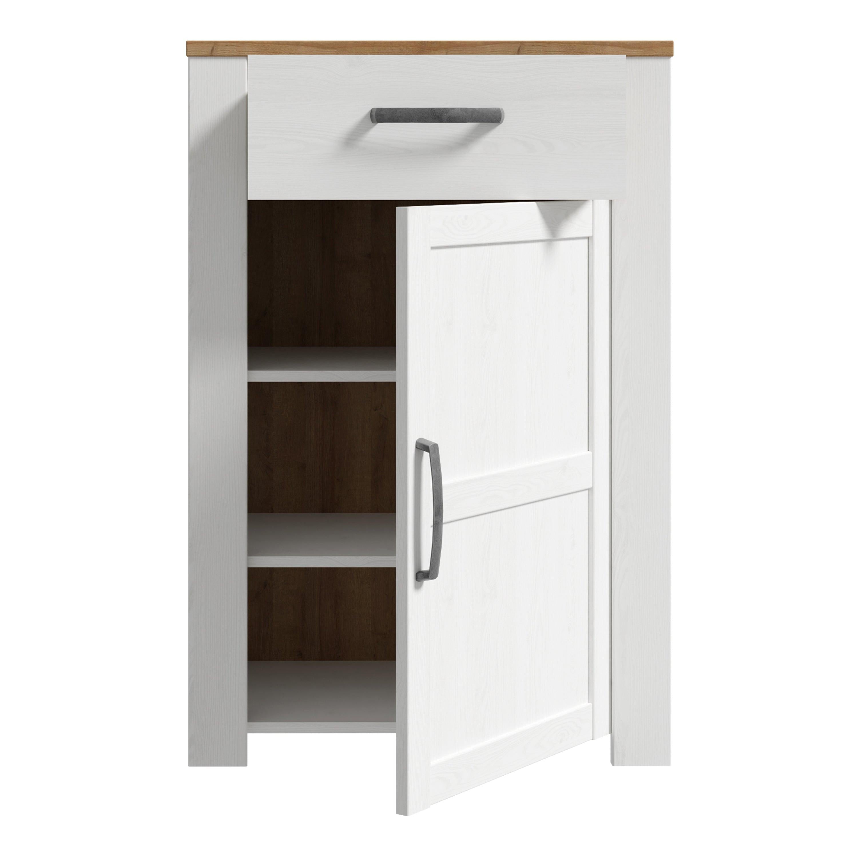 Bohol 1 Door 1 Drawer Shoe Cabinet in Riviera Oak/White - image 4