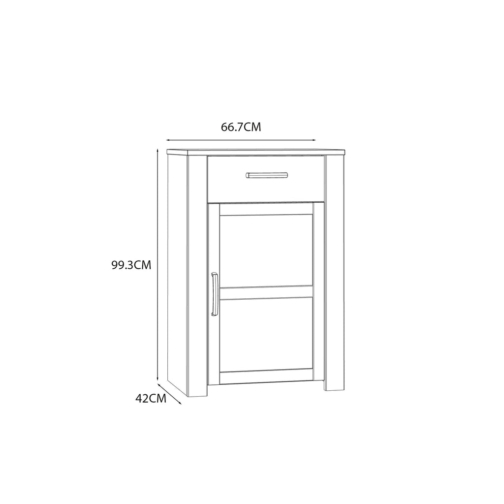 Bohol 1 Door 1 Drawer Shoe Cabinet in Riviera Oak/White - image 8